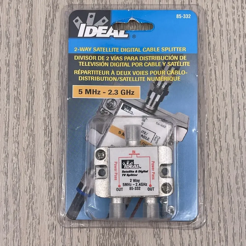 Ideal 2 Way Satellite Digital Cable Splitter 5 MHz - 2.3 GHz Item 85-332 NEW